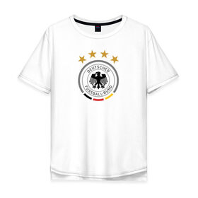 Мужская футболка хлопок Oversize с принтом Сборная Германии в Петрозаводске, 100% хлопок | свободный крой, круглый ворот, “спинка” длиннее передней части | сборная германии | футбол | чемпионат мира