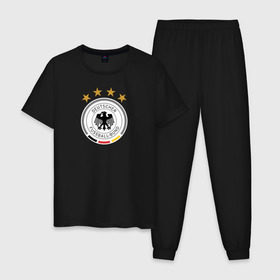 Мужская пижама хлопок с принтом Сборная Германии в Петрозаводске, 100% хлопок | брюки и футболка прямого кроя, без карманов, на брюках мягкая резинка на поясе и по низу штанин
 | сборная германии | футбол | чемпионат мира