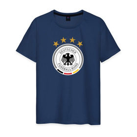 Мужская футболка хлопок с принтом Сборная Германии в Петрозаводске, 100% хлопок | прямой крой, круглый вырез горловины, длина до линии бедер, слегка спущенное плечо. | сборная германии | футбол | чемпионат мира