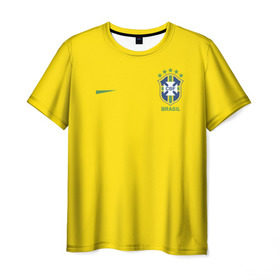 Мужская футболка 3D с принтом Сборная Бразилии в Петрозаводске, 100% полиэфир | прямой крой, круглый вырез горловины, длина до линии бедер | brasil | brazilian | footbal | national | soccer | time | бразилии | бразилия | национальная | по | сборная | футбол | футболу