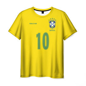 Мужская футболка 3D с принтом Роналдиньо в Петрозаводске, 100% полиэфир | прямой крой, круглый вырез горловины, длина до линии бедер | Тематика изображения на принте: brasil | brazilian | footbal | national | ronaldinho | soccer | time | бразилии | бразилия | национальная | по | роналдиньо | рональдиньо | сборная | футбол | футболу