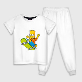 Детская пижама хлопок с принтом Bart Simpson в Петрозаводске, 100% хлопок |  брюки и футболка прямого кроя, без карманов, на брюках мягкая резинка на поясе и по низу штанин
 | bart | family | homer | lisa | school | simpsons | springfield | анимация | барт | гомер | желтый | комедия | лентяй | лиза | мардж | мульт | мультфильм | мэгги | отец | пончик | ребенок | родители | семья | сериал | симпсоны | смех