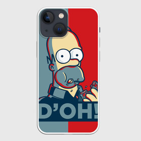 Чехол для iPhone 13 mini с принтом Homer Simpson (DOH) в Петрозаводске,  |  | bart | doh | homer | homer simpson | hope | hope poster | lisa | march | poster | simpsons | барт. лиза | гомер | мардж | мегги | пончик | пончик и гомер | симпсоны
