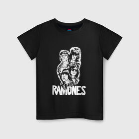 Детская футболка хлопок с принтом Ramones в Петрозаводске, 100% хлопок | круглый вырез горловины, полуприлегающий силуэт, длина до линии бедер | Тематика изображения на принте: 