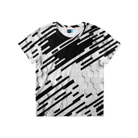 Детская футболка 3D с принтом HEXAGON - Black and White в Петрозаводске, 100% гипоаллергенный полиэфир | прямой крой, круглый вырез горловины, длина до линии бедер, чуть спущенное плечо, ткань немного тянется | 
