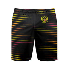 Мужские шорты 3D спортивные с принтом RUSSIA - Multi-colored stripes в Петрозаводске,  |  | Тематика изображения на принте: 