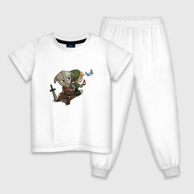 Детская пижама хлопок с принтом Skyim-Legend of Zelda в Петрозаводске, 100% хлопок |  брюки и футболка прямого кроя, без карманов, на брюках мягкая резинка на поясе и по низу штанин
 | legend of zelda | довакин | зельда | линк | скайрим