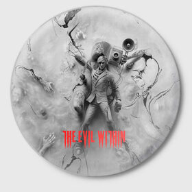 Значок с принтом The Evil Within в Петрозаводске,  металл | круглая форма, металлическая застежка в виде булавки | 