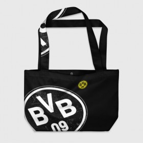 Пляжная сумка 3D с принтом Borussia Dortmund Exclusive в Петрозаводске, 100% полиэстер | застегивается на металлическую кнопку; внутренний карман застегивается на молнию. Стенки укреплены специальным мягким материалом, чтобы защитить содержимое от несильных ударов
 | Тематика изображения на принте: боруссия | дортмунд