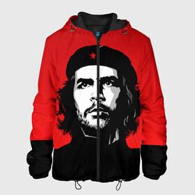 Мужская куртка 3D с принтом Che Guevara в Петрозаводске, ткань верха — 100% полиэстер, подклад — флис | прямой крой, подол и капюшон оформлены резинкой с фиксаторами, два кармана без застежек по бокам, один большой потайной карман на груди. Карман на груди застегивается на липучку | 