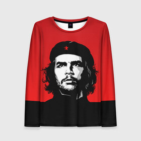 Женский лонгслив 3D с принтом Che Guevara в Петрозаводске, 100% полиэстер | длинные рукава, круглый вырез горловины, полуприлегающий силуэт | 