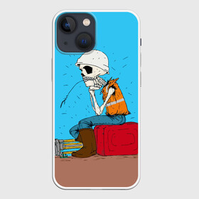 Чехол для iPhone 13 mini с принтом Скелетон геодезист в Петрозаводске,  |  | surveyor | геодезист | геодезия | скелет | скелетон