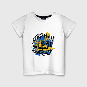 Детская футболка хлопок с принтом Stephen Curry в Петрозаводске, 100% хлопок | круглый вырез горловины, полуприлегающий силуэт, длина до линии бедер | 