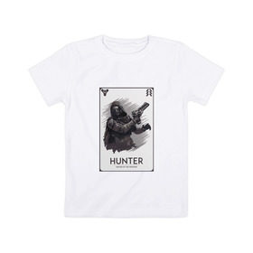 Детская футболка хлопок с принтом DESTINY-HUNTER в Петрозаводске, 100% хлопок | круглый вырез горловины, полуприлегающий силуэт, длина до линии бедер | destiny | hunter | охотник