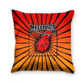 Подушка 3D с принтом Metallica в Петрозаводске, наволочка – 100% полиэстер, наполнитель – холлофайбер (легкий наполнитель, не вызывает аллергию). | состоит из подушки и наволочки. Наволочка на молнии, легко снимается для стирки | anger | fans | metall | metallica | st | альбом | альбома | группа | логотип | металл | металлика | обложка | фанат