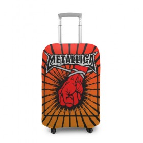 Чехол для чемодана 3D с принтом Metallica в Петрозаводске, 86% полиэфир, 14% спандекс | двустороннее нанесение принта, прорези для ручек и колес | anger | fans | metall | metallica | st | альбом | альбома | группа | логотип | металл | металлика | обложка | фанат