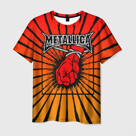Мужская футболка 3D с принтом Metallica в Петрозаводске, 100% полиэфир | прямой крой, круглый вырез горловины, длина до линии бедер | anger | fans | metall | metallica | st | альбом | альбома | группа | логотип | металл | металлика | обложка | фанат