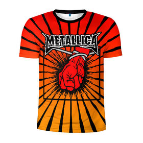 Мужская футболка 3D спортивная с принтом Metallica в Петрозаводске, 100% полиэстер с улучшенными характеристиками | приталенный силуэт, круглая горловина, широкие плечи, сужается к линии бедра | anger | fans | metall | metallica | st | альбом | альбома | группа | логотип | металл | металлика | обложка | фанат