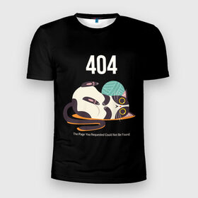 Мужская футболка 3D спортивная с принтом ERROR 404 в Петрозаводске, 100% полиэстер с улучшенными характеристиками | приталенный силуэт, круглая горловина, широкие плечи, сужается к линии бедра | 