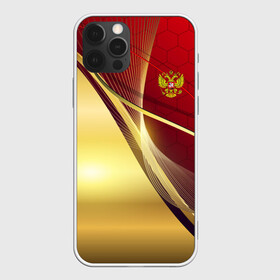 Чехол для iPhone 12 Pro с принтом RUSSIA SPORT: Red and Gold. в Петрозаводске, силикон | область печати: задняя сторона чехла, без боковых панелей | abstract | design | geometry | hexagon | red and black | russia | sport | texture | абстракция | геометрия | герб | дизайн | патриот | патриотизм | россия | русский | соты | спорт | текстура | шестиугольники