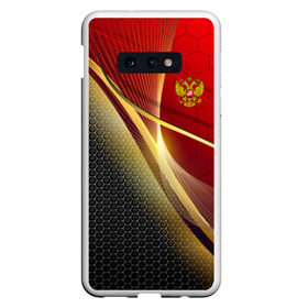 Чехол для Samsung S10E с принтом RUSSIA SPORT Red and Black в Петрозаводске, Силикон | Область печати: задняя сторона чехла, без боковых панелей | abstract | design | geometry | hexagon | red and black | russia | sport | texture | абстракция | геометрия | герб | дизайн | патриот | патриотизм | россия | русский | соты | спорт | текстура | шестиугольники