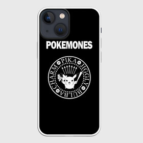 Чехол для iPhone 13 mini с принтом Pokemones в Петрозаводске,  |  | группа | панк | пикачу | покемоны | рамон | рамонес | рамоунз | рамоунс | рок | хард