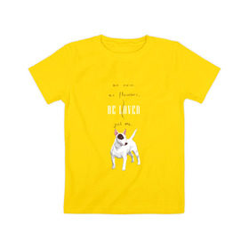 Детская футболка хлопок с принтом Бультерьер в Петрозаводске, 100% хлопок | круглый вырез горловины, полуприлегающий силуэт, длина до линии бедер | dog | бультерьер | собака | терьер