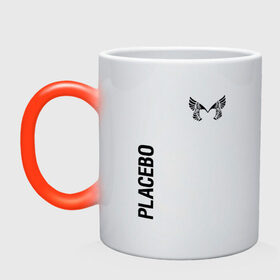 Кружка хамелеон с принтом Placebo в Петрозаводске, керамика | меняет цвет при нагревании, емкость 330 мл | Тематика изображения на принте: placebo | альтернативный | инди | индирок | плацебо | рок