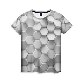 Женская футболка 3D с принтом Геометрическая живопись в Петрозаводске, 100% полиэфир ( синтетическое хлопкоподобное полотно) | прямой крой, круглый вырез горловины, длина до линии бедер | cube | cubisme | коллаж | куб | кубизм | пабло | пикассо | сезанновский | синтетический
