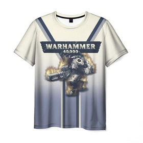 Мужская футболка 3D с принтом Warhammer 40000: Tau Empire в Петрозаводске, 100% полиэфир | прямой крой, круглый вырез горловины, длина до линии бедер | 40000 | game | rts | tau | warhammer | warhammer40000 | вархаммер | игры | тау