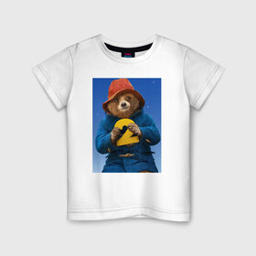 Детская футболка хлопок с принтом Паддингтон 2 в Петрозаводске, 100% хлопок | круглый вырез горловины, полуприлегающий силуэт, длина до линии бедер | англия | вокзал | комедия | медведь | мультфильм | паддингтона 2 | фэнтези | шляпа