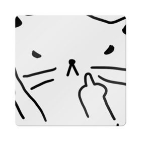 Магнит виниловый Квадрат с принтом Do What Want в Петрозаводске, полимерный материал с магнитным слоем | размер 9*9 см, закругленные углы | cat | kitty | кот | кошка