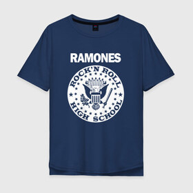 Мужская футболка хлопок Oversize с принтом Ramones в Петрозаводске, 100% хлопок | свободный крой, круглый ворот, “спинка” длиннее передней части | группа | панк | рамон | рамонес | рамоунз | рамоунс | рок | хард