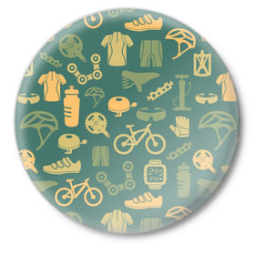 Значок с принтом Велосипед Текстура в Петрозаводске,  металл | круглая форма, металлическая застежка в виде булавки | Тематика изображения на принте: байк | велик | вело | велосипед | велосипеды | велоспорт | с велосипедом | спорт