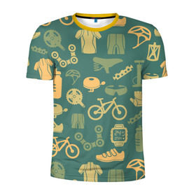 Мужская футболка 3D спортивная с принтом Велосипед Текстура в Петрозаводске, 100% полиэстер с улучшенными характеристиками | приталенный силуэт, круглая горловина, широкие плечи, сужается к линии бедра | байк | велик | вело | велосипед | велосипеды | велоспорт | с велосипедом | спорт