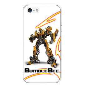 Чехол для iPhone 5/5S матовый с принтом Bumblebee в Петрозаводске, Силикон | Область печати: задняя сторона чехла, без боковых панелей | bumblebee | бамблби | герой | камаро | прайм | трансформеры | фильм | шевроле