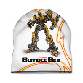 Шапка 3D с принтом Bumblebee в Петрозаводске, 100% полиэстер | универсальный размер, печать по всей поверхности изделия | bumblebee | бамблби | герой | камаро | прайм | трансформеры | фильм | шевроле
