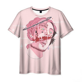 Мужская футболка 3D с принтом Lil Peep (1) в Петрозаводске, 100% полиэфир | прямой крой, круглый вырез горловины, длина до линии бедер | baby | benz truck | cry | cry baby | lil | lil peep | peep | лил | лил пип | пип