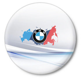 Значок с принтом BMW BRAND SPORT в Петрозаводске,  металл | круглая форма, металлическая застежка в виде булавки | 