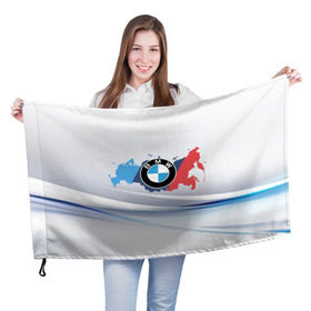 Флаг 3D с принтом BMW BRAND SPORT в Петрозаводске, 100% полиэстер | плотность ткани — 95 г/м2, размер — 67 х 109 см. Принт наносится с одной стороны | 