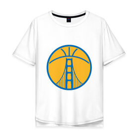 Мужская футболка хлопок Oversize с принтом Golden State Warriors в Петрозаводске, 100% хлопок | свободный крой, круглый ворот, “спинка” длиннее передней части | 