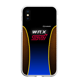 Чехол для iPhone XS Max матовый с принтом Subaru WRX STI в Петрозаводске, Силикон | Область печати: задняя сторона чехла, без боковых панелей | impreza | pro | sport | sti | subaru | wrx | врикс | врх | импреза | логотип | сетка | соты | субарик | субару