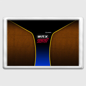 Магнит 45*70 с принтом Subaru WRX STI в Петрозаводске, Пластик | Размер: 78*52 мм; Размер печати: 70*45 | impreza | pro | sport | sti | subaru | wrx | врикс | врх | импреза | логотип | сетка | соты | субарик | субару