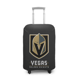 Чехол для чемодана 3D с принтом Vegas Golden Knights в Петрозаводске, 86% полиэфир, 14% спандекс | двустороннее нанесение принта, прорези для ручек и колес | 