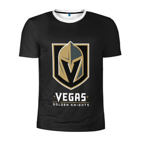 Мужская футболка 3D спортивная с принтом Vegas Golden Knights в Петрозаводске, 100% полиэстер с улучшенными характеристиками | приталенный силуэт, круглая горловина, широкие плечи, сужается к линии бедра | 
