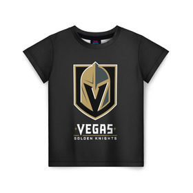 Детская футболка 3D с принтом Vegas Golden Knights в Петрозаводске, 100% гипоаллергенный полиэфир | прямой крой, круглый вырез горловины, длина до линии бедер, чуть спущенное плечо, ткань немного тянется | Тематика изображения на принте: 