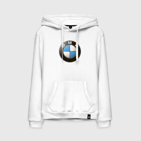 Мужская толстовка хлопок с принтом BMW в Петрозаводске, френч-терри, мягкий теплый начес внутри (100% хлопок) | карман-кенгуру, эластичные манжеты и нижняя кромка, капюшон с подкладом и шнурком | bmw | logo | бмв | логотип бмв