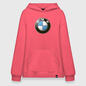 Худи SuperOversize хлопок с принтом BMW в Петрозаводске, 70% хлопок, 30% полиэстер, мягкий начес внутри | карман-кенгуру, эластичная резинка на манжетах и по нижней кромке, двухслойный капюшон
 | bmw | logo | бмв | логотип бмв