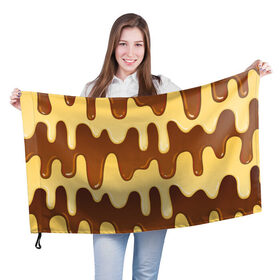 Флаг 3D с принтом Тающий Шоколад в Петрозаводске, 100% полиэстер | плотность ткани — 95 г/м2, размер — 67 х 109 см. Принт наносится с одной стороны | 