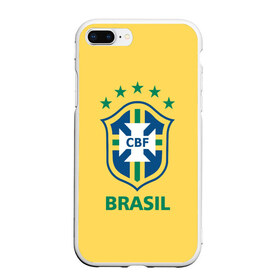Чехол для iPhone 7Plus/8 Plus матовый с принтом Сборная Бразилии в Петрозаводске, Силикон | Область печати: задняя сторона чехла, без боковых панелей | сборная бразилии | футбол